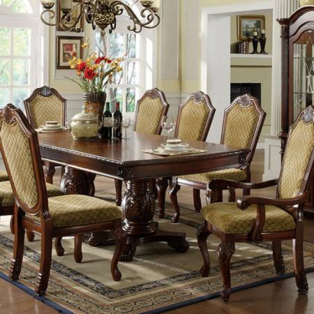 NAPA VALLEY Formal Dining Table Dark Cherry Finish